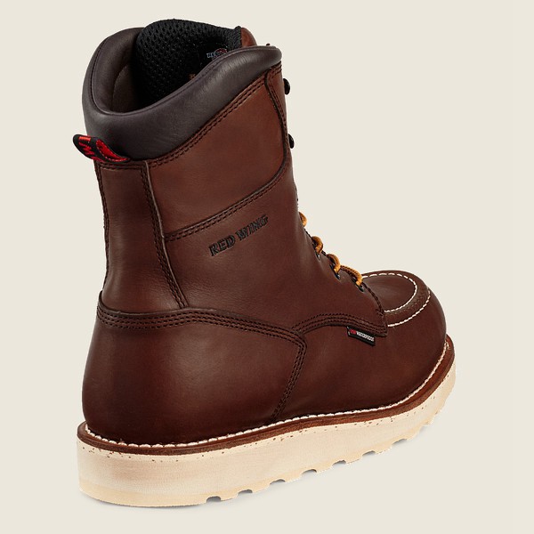 Botas de Seguridad Red Wing Hombre Marrom Oscuro - Traction Tred - 8-Inch Waterproof Toe - 792-AQFDH